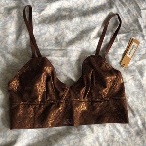 SKIMS Bralette, Mesh, Lace, Logo Glitter design, out of stock, 1974 edition, NWT